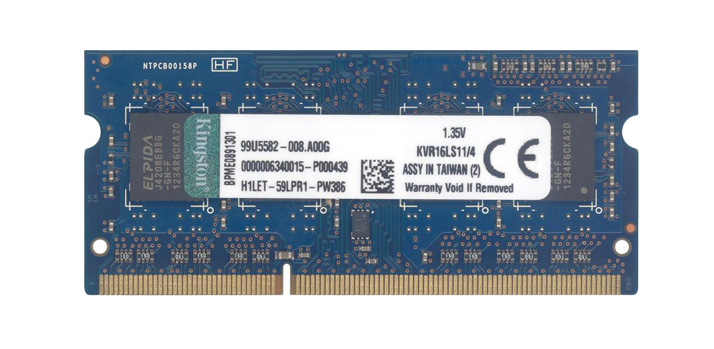 KVR16LS11/4 Kingston 4GB DDR3 SoDimm 1.35V Low Voltage Memory Review ...